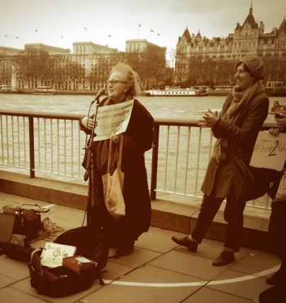 Ann Rossiter, writer and prochoice activist, at a recent My Belly is Mine protest